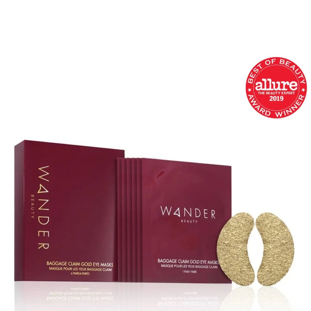 Wander Beauty Baggage Claim Gold Eye Masks